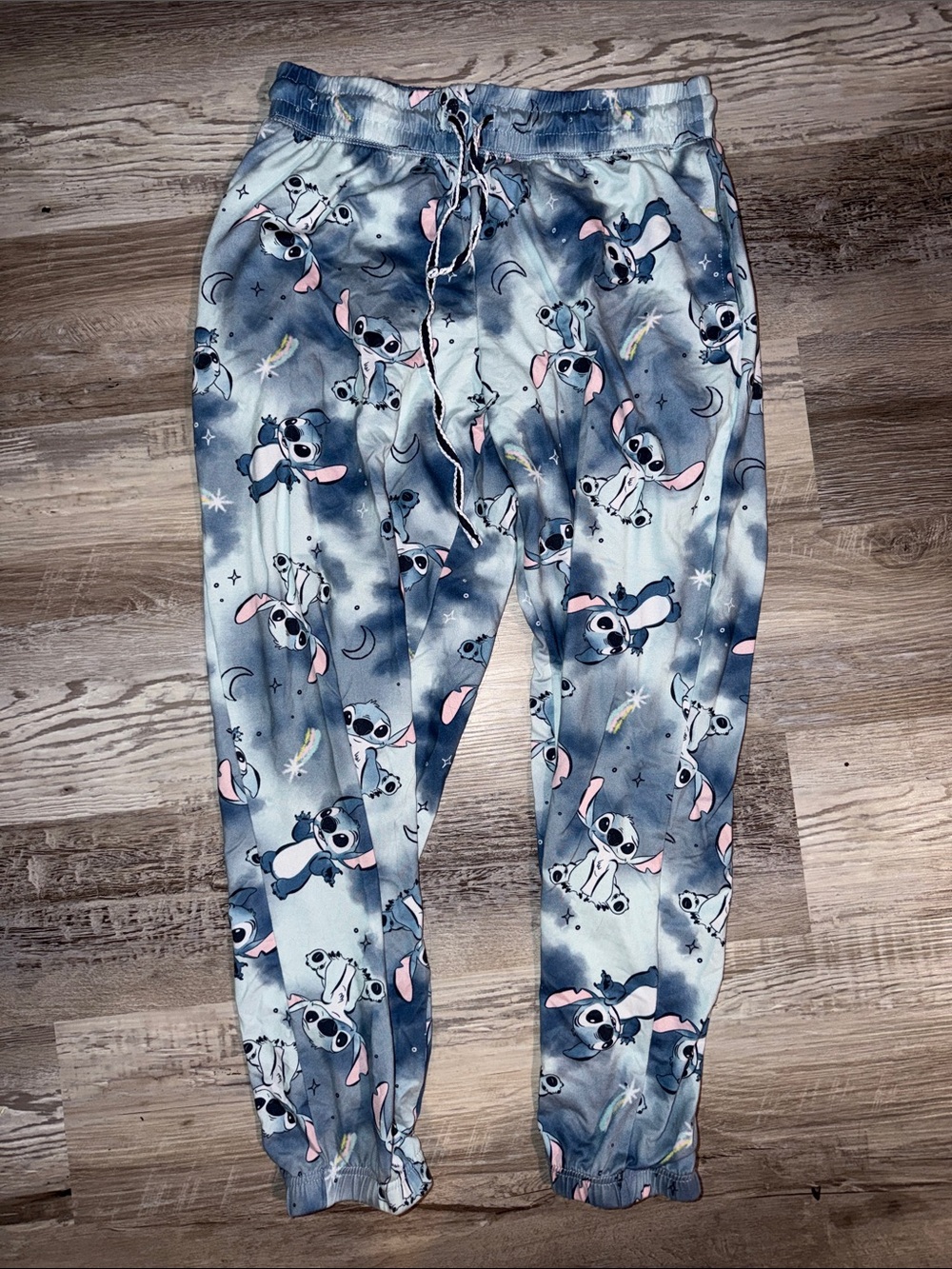 Disney Blue Stitch-Print Jogger Sweatpants